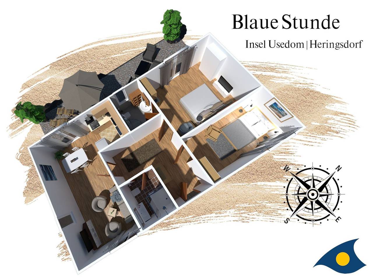 Ganze Ferienwohnung, Blaue Stunde - Blaue Stunde in Seebad Heringsdorf, Heringsdorf