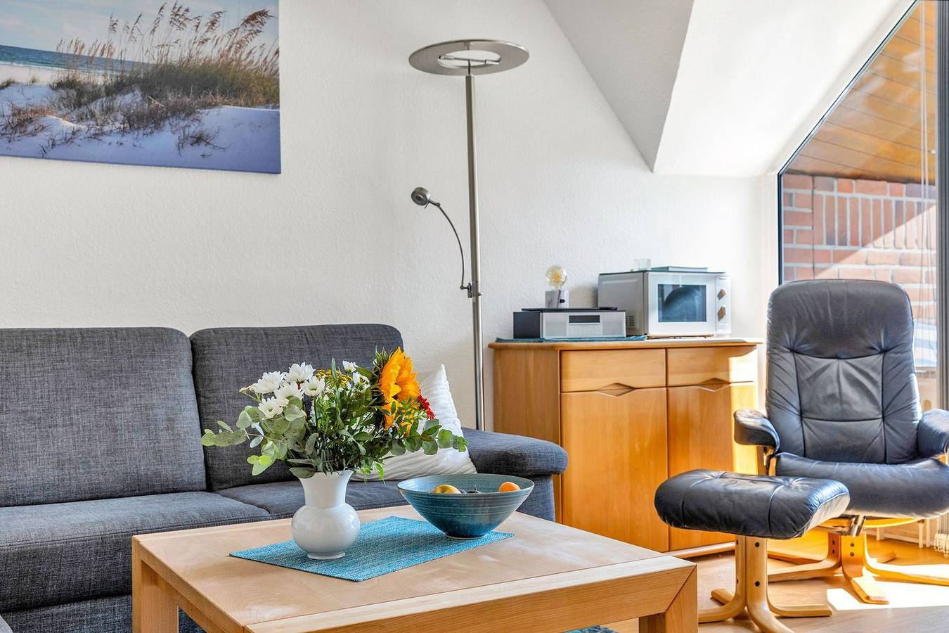 Ganze Wohnung, Linda - Balkon mit Meerblick, eigener Strandkorb am Strand, Schwimmbad, Sauna in Kronsgaard, Schleswig-Flensburg