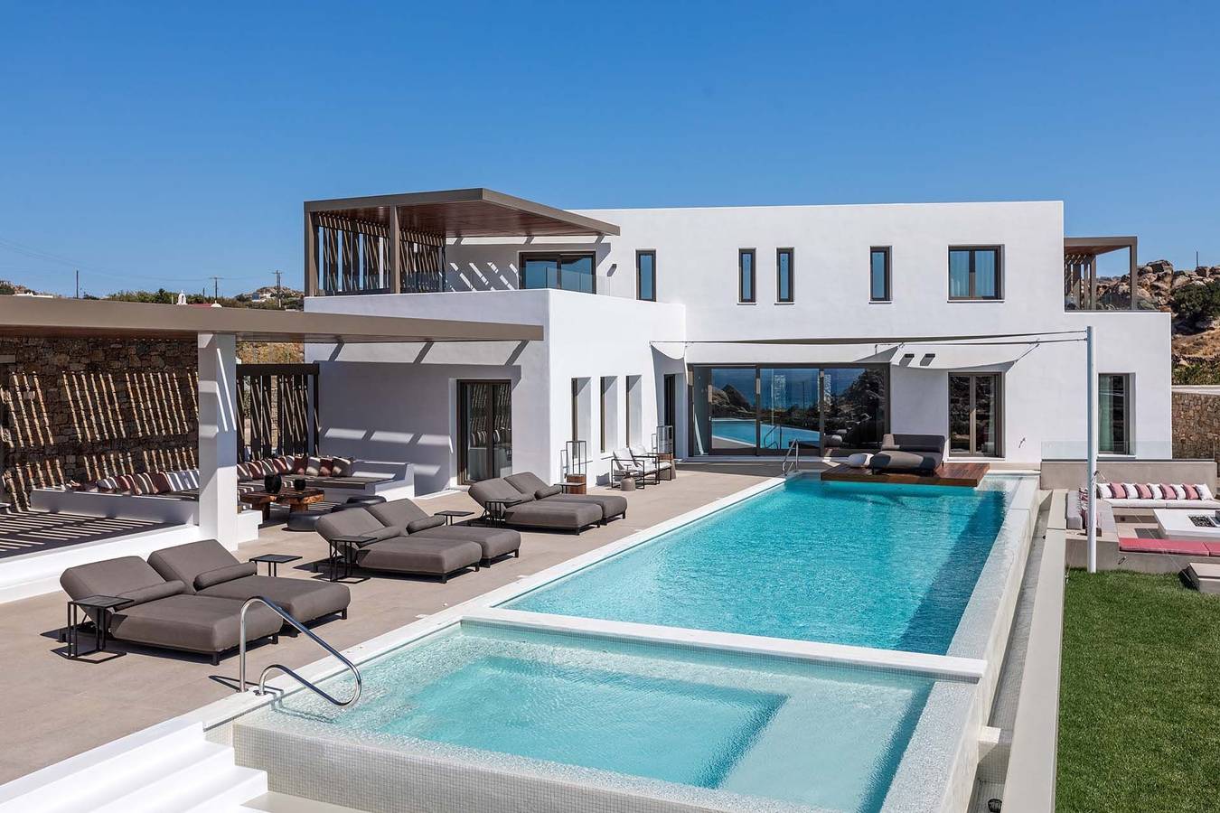 Astounding Mykonos Villa | Scarlet Villa | 7 Bedrooms | Close to Beach | Basket Ball Court in Platis Gialos, Mykonos