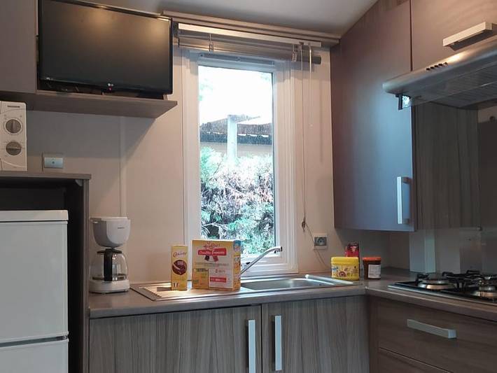 Flower Camping La Rivière - Mobilheim 4 personen - Lodgia Komfort 27m² in Saint-Maime, Regionaler Naturpark Luberon