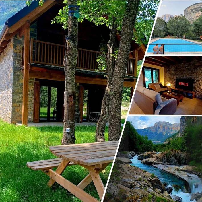 Casa rural para 8 personas, con Balcón y Terraza además de Jardín y Piscina en Torla-Ordesa