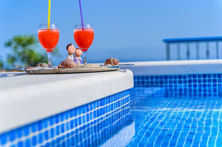 Villa pour 7 personnes, avec Balcon ainsi que Vue sur l’océan et Piscine à Bol
