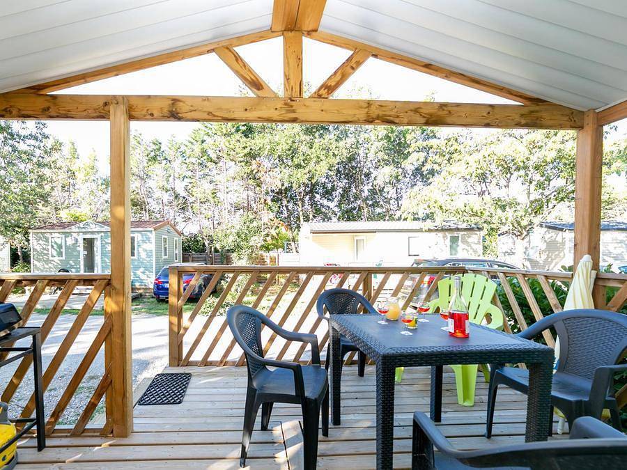Camping La Garenne - Mobile home 6 persons - Mh2 Premium + terrace 8 m², with sanitary facilities in Néfiach, Perpignan region