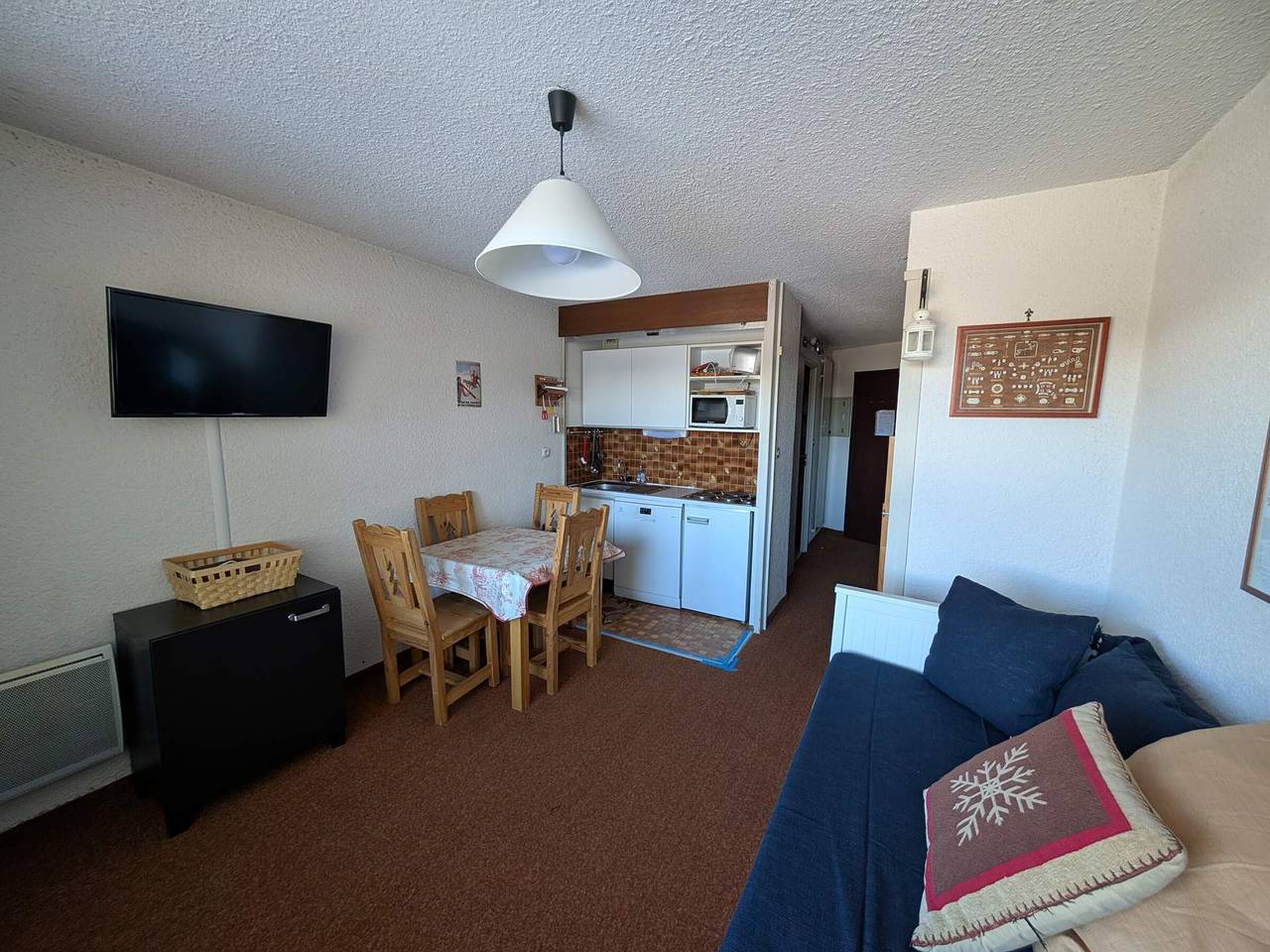 Ganzes Studio, Studio direkt an der Piste 22m², Haustiere erlaubt, mit Parkplatz in Montgenèvre, Briançon und Umgebung