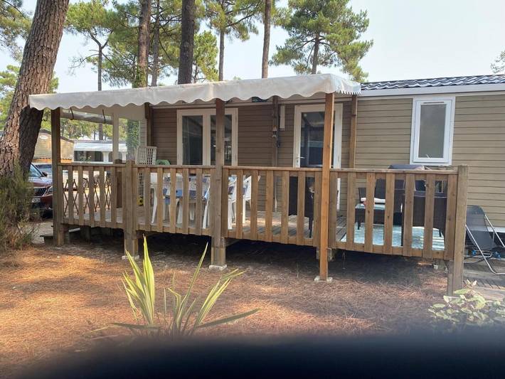Camping para 6 personas, con jardín además de piscina y vistas en Vendays-Montalivet