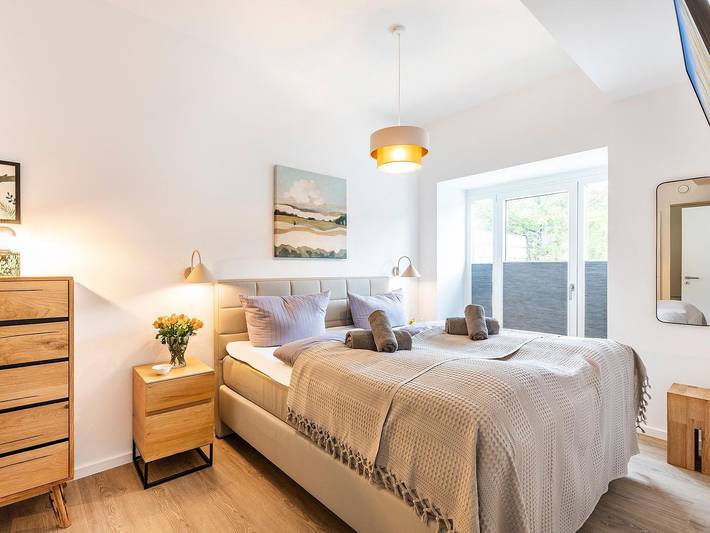 Geheel appartement, Fewo Treibsand: 125m² Ferienwohnung mit 3 Schlafzimmern & 2 Terrassen in Strand Prora, Binz