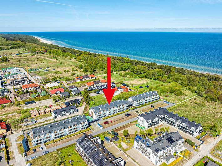 Ferienwohnung für 4 Personen, mit Balkon und Terrasse sowie Garten und Sauna in Grzybowo
