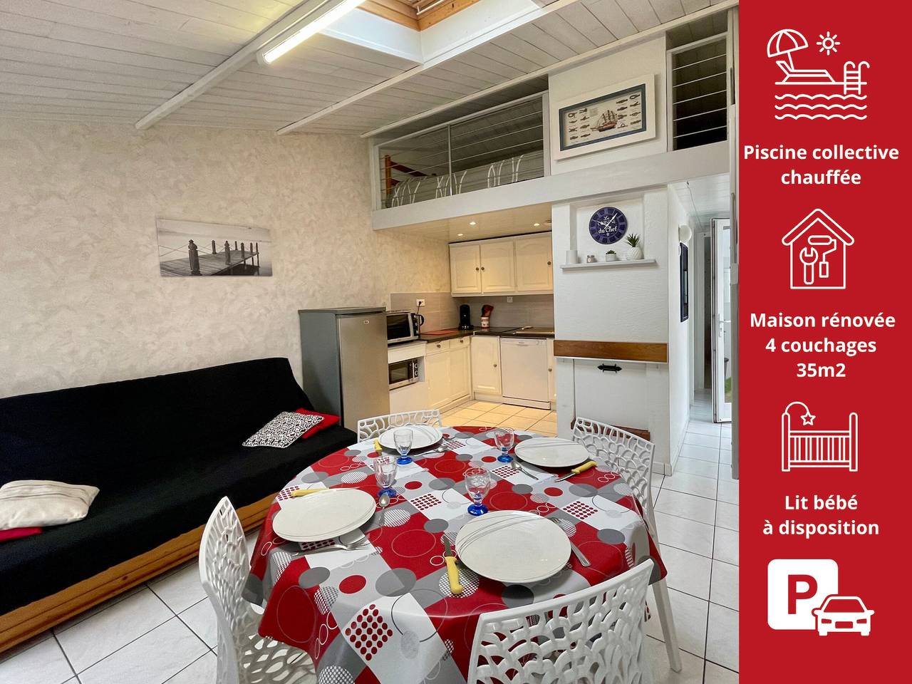 Casa renovada con piscina climatizada, tenis y estacionamiento a 100m de tiendas in Bretignolles-sur-Mer, Valle del Loira