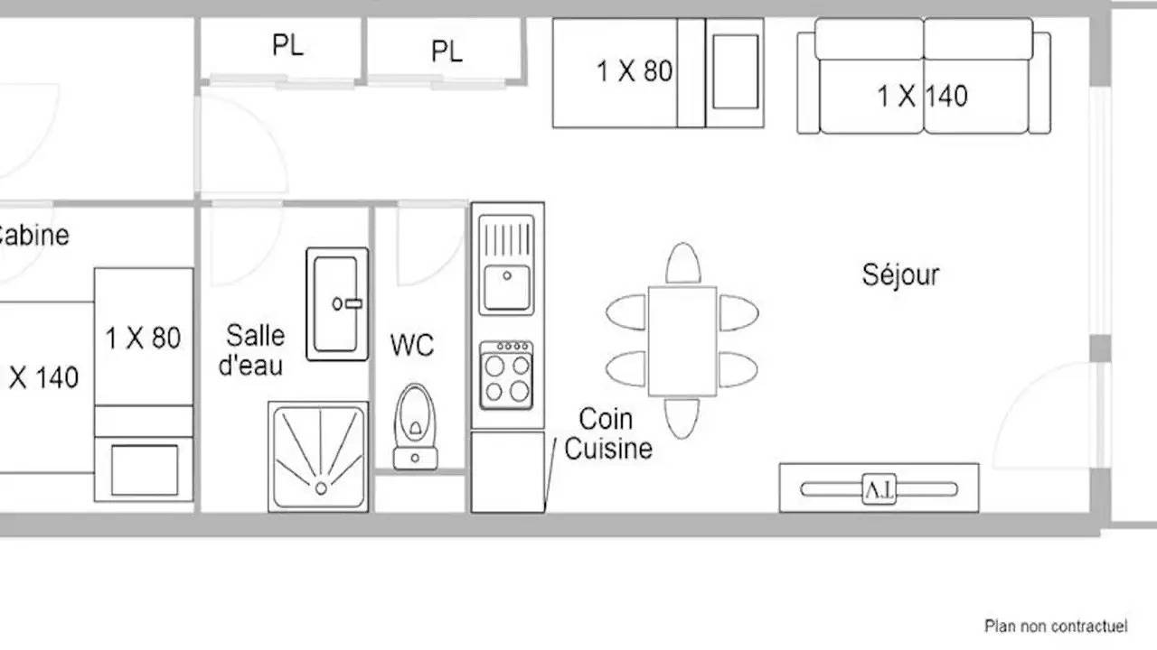 Apartamento vacacional entero, Ferienwohnung für 6 Personen (38 m²) in Hauteluce in Les Saisies, Albertville region