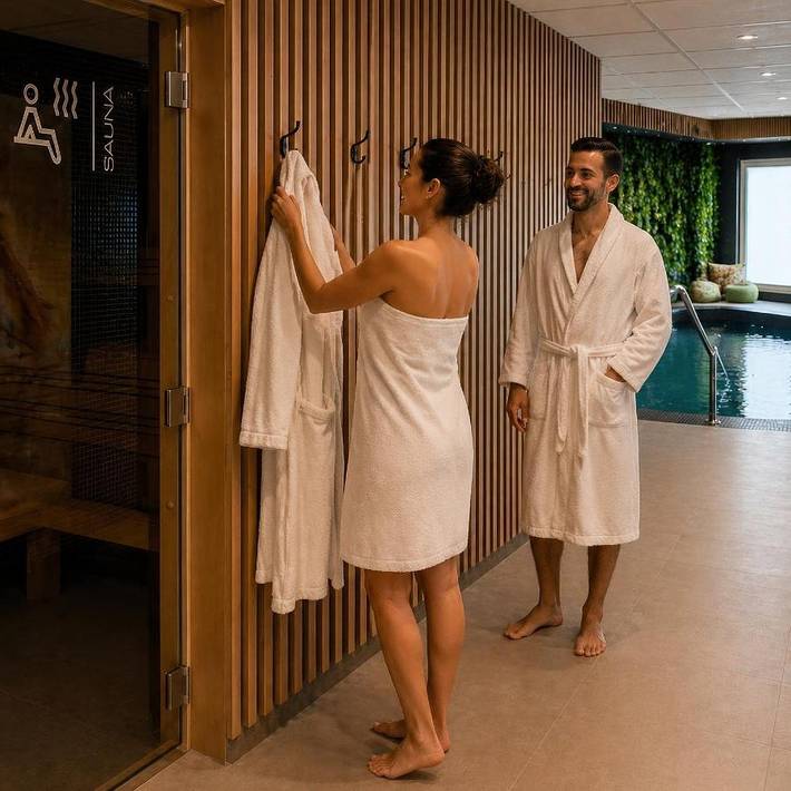 Hôtel pour 3 personnes, avec Balcon et Terrasse ainsi que Jacuzzi et Jardin