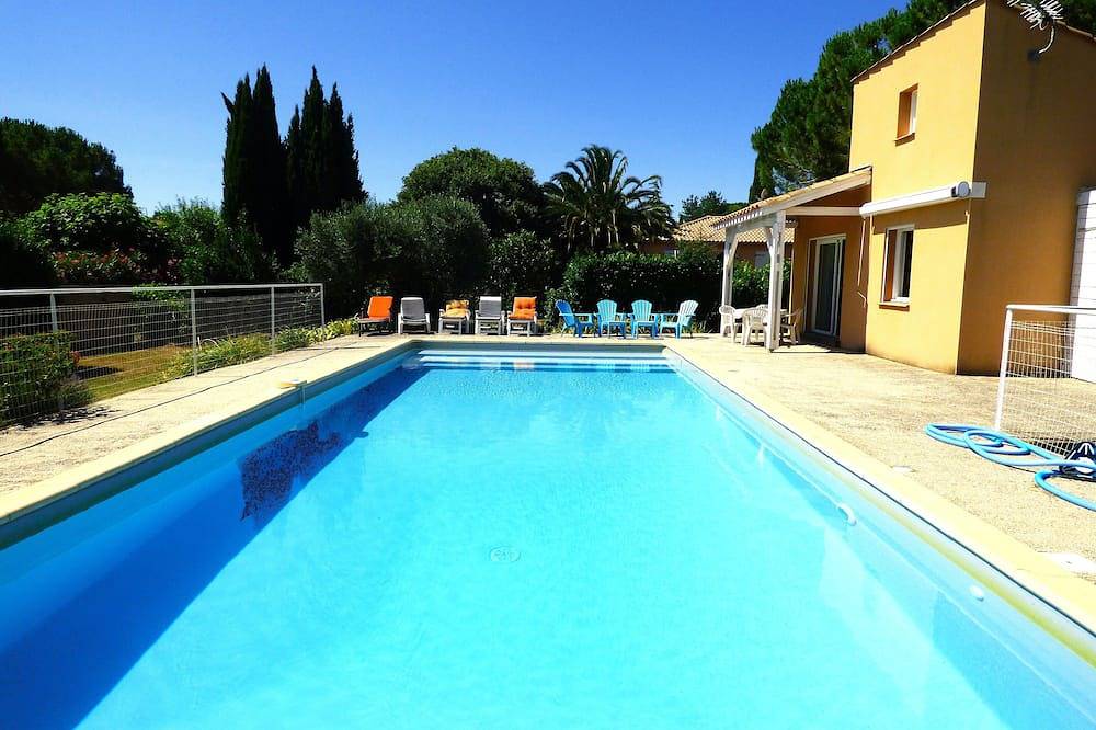 Schönes Haus mit großem Pool in der Nähe von Meer und See in Alignan-du-Vent, Mittelmeerküste (Frankreich)