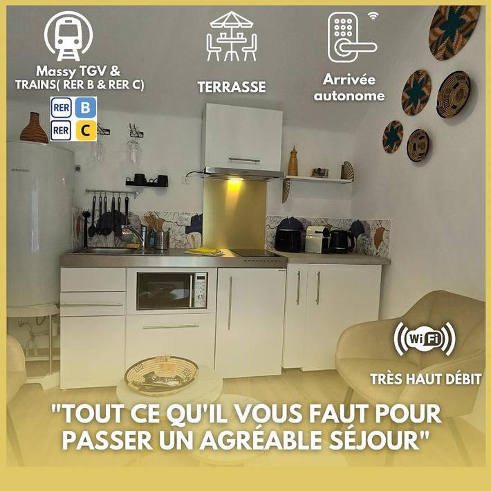 Appartement de vacances pour 3 personnes, avec jardin