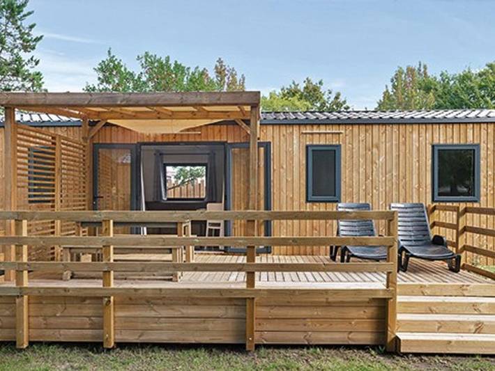 Camping les Dunes - Mobilheim 6 personen - Ultimate | 3 Zi. | 6 Pers. | Erhöhte Terrasse | 2 Bäder | Klimaanlage | Tv in Torreilles, Côte d'Améthyste