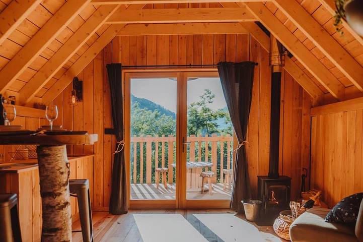 Cabaña de madera para 2 personas, con terraza y jardín, Se admiten mascotas - 1