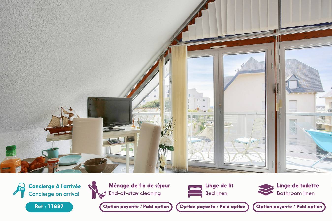 Ganze Wohnung, Wohnung für 4 Personen im Dachgeschoss, Erquy in Erquy, Côte d’Émeraude