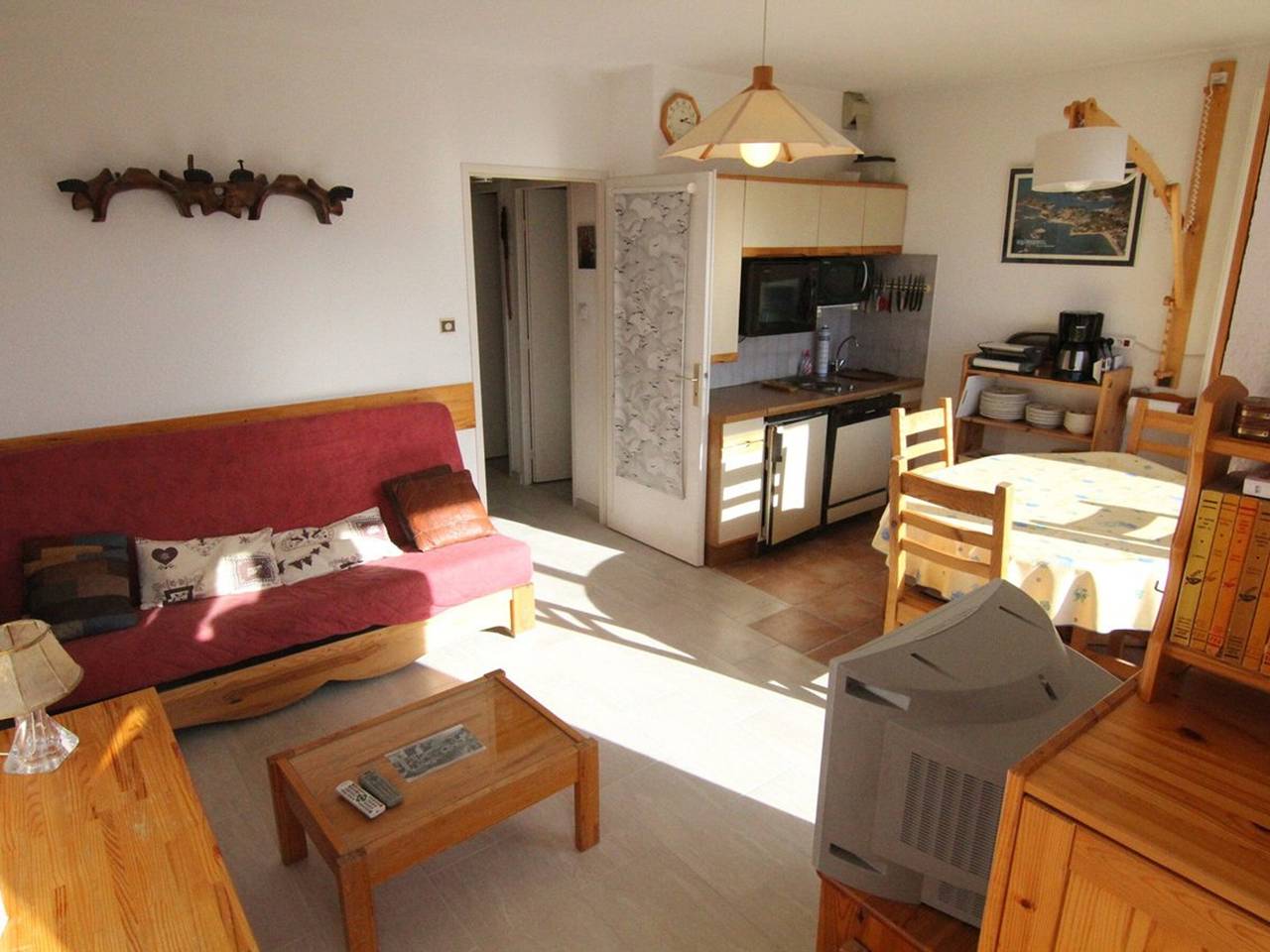 Appartement entier, Studio 4 pers. 23m² - Centre, Télécentre, Animaux Ok, Terrasse Sud in Huez, Parc national des Écrins