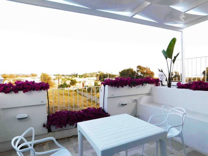 Casa Vacanze 'Mono Vista Mare Dauni' con Balcone e Aria Condizionata in Hotel Poseidone, Ugento