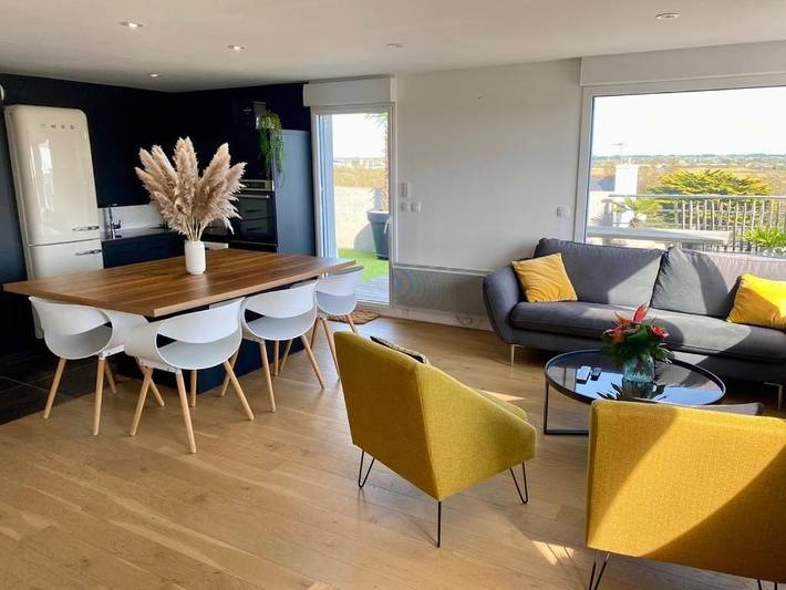 Gîte pour 2 personnes, avec balcon et vue dans Plage de la Joie