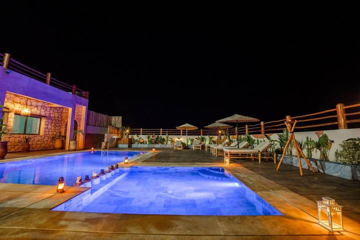 Location de vacances pour 6 personnes, avec piscine ainsi que vue et terrasse, animaux acceptés dans Sidi Kaouki