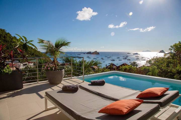 Maison de vacances pour 6 personnes, avec vue ainsi que jardin et piscine, animaux acceptés dans Saint-Barthélemy