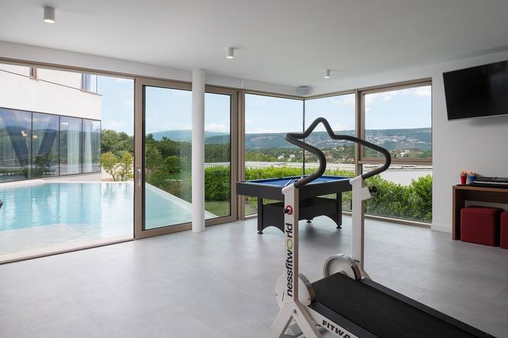 Luxusvilla Red mit beheiztem Pool, Sauna, Tennisplatz, Minigolf, stilvoll, familienfreundlich, Panoramablick in Imotski, Makarska Riviera