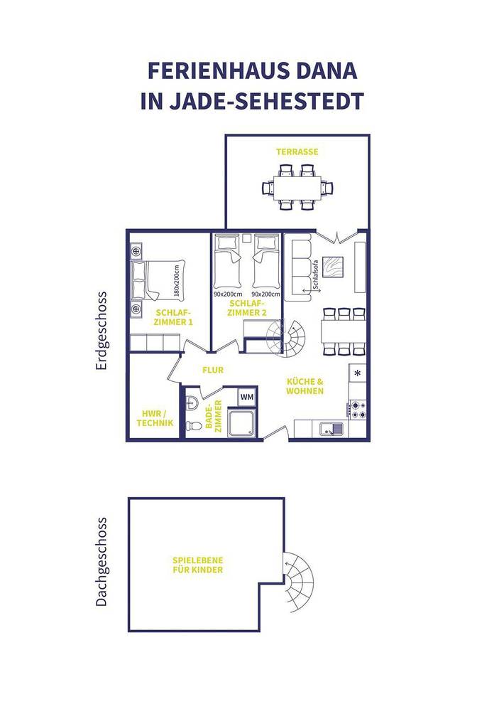 Ferienhaus für 6 Personen, mit Garten und Ausblick, mit Haustier in Jade - 2