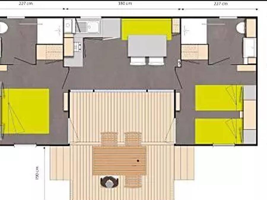 Camping maeva Club Les Préveils - Mobilhome 5 personnes - Mobil Home Eco 3 Pièces 5 Personnes in La Tranche-sur-Mer, Vendée