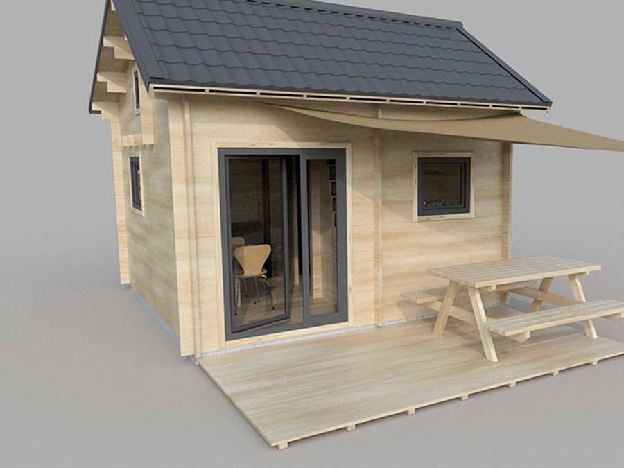 Camping Le Val d'Amour - Chalet 5 personnes - Chalet Cabane (sans sanitaires) Chambre + mezzanine in Ounans, Jura