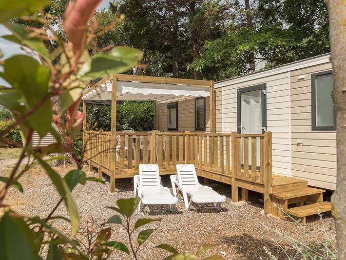 Camping l'Etoile d'Or - Mobilheim 6 personen - Cottage Privilège 3 Zimmer + Klimaanlage in La Côte Vermeille, Argelès-sur-Mer