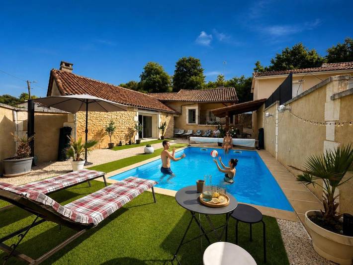 Maison de vacances pour 6 personnes, avec Balcon ainsi que Terrasse et Piscine