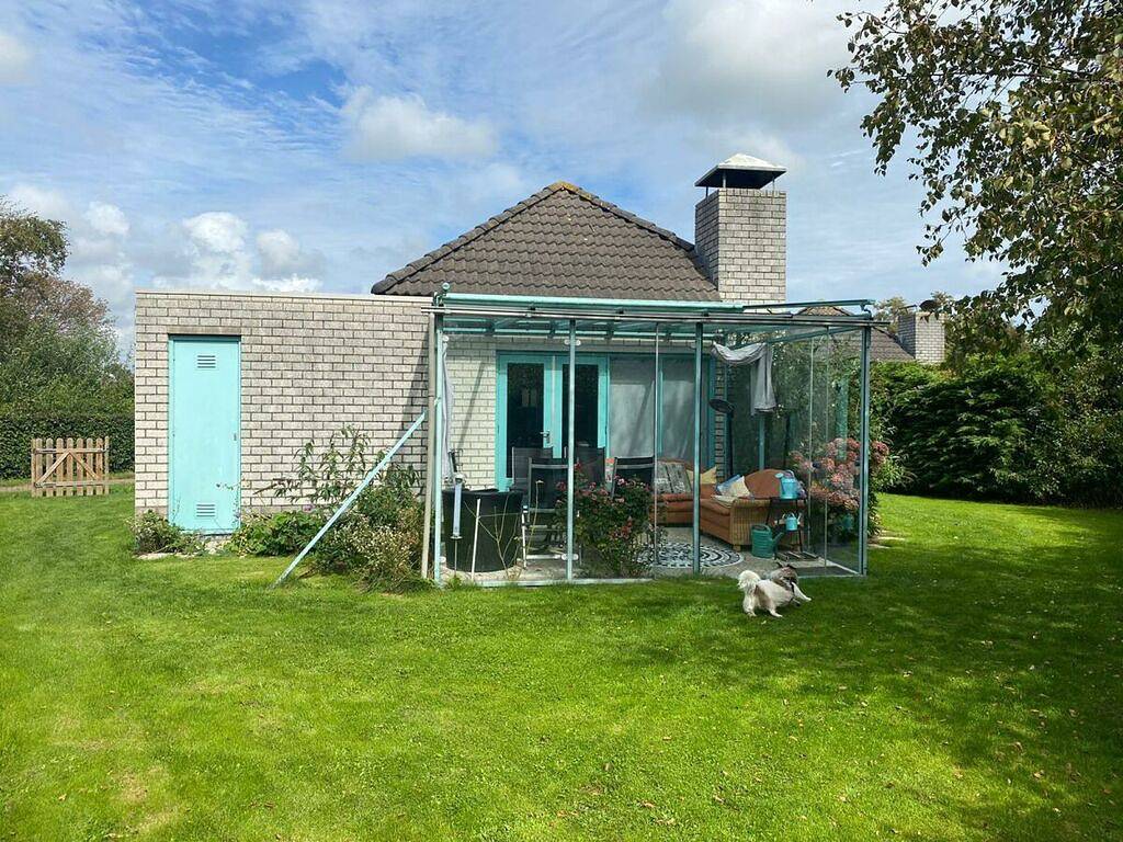 Noordzee omheind met hond in Nederlandse Noordzeekust