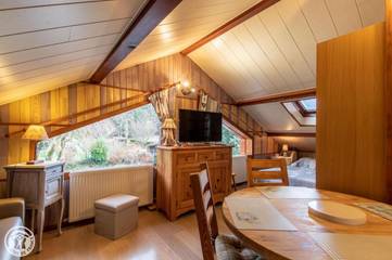 Gîte pour 3 personnes, avec sauna et vue ainsi que piscine et terrasse à Doussard
