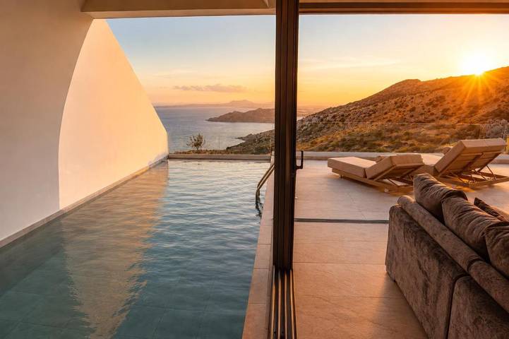 Villa für 3 Personen, mit Ausblick und Pool sowie Garten auf Karpathos