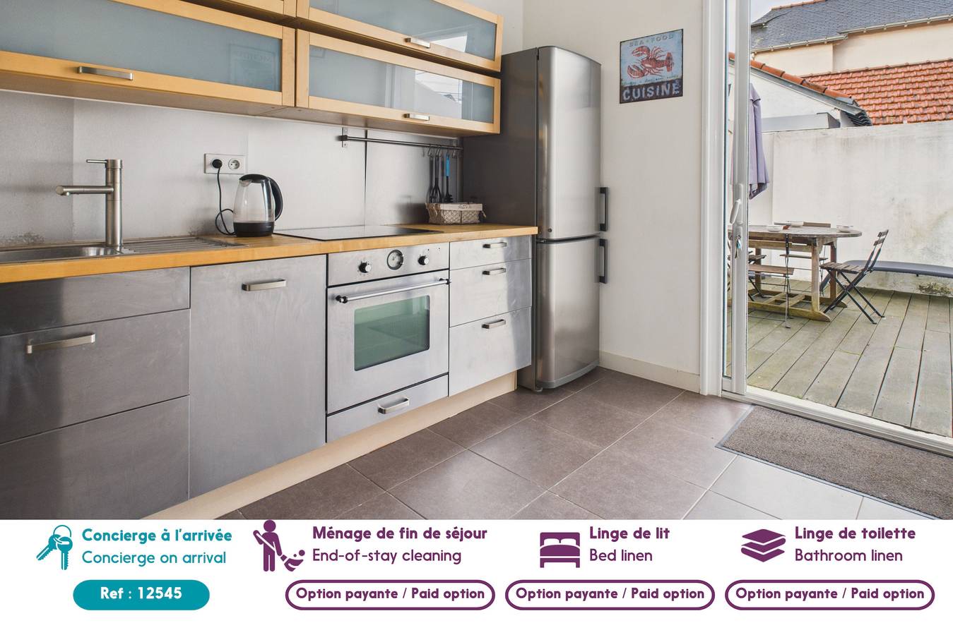 800m de la plage, maison avec terrasse pour 6 in Le Pouliguen, Côte d'Amour