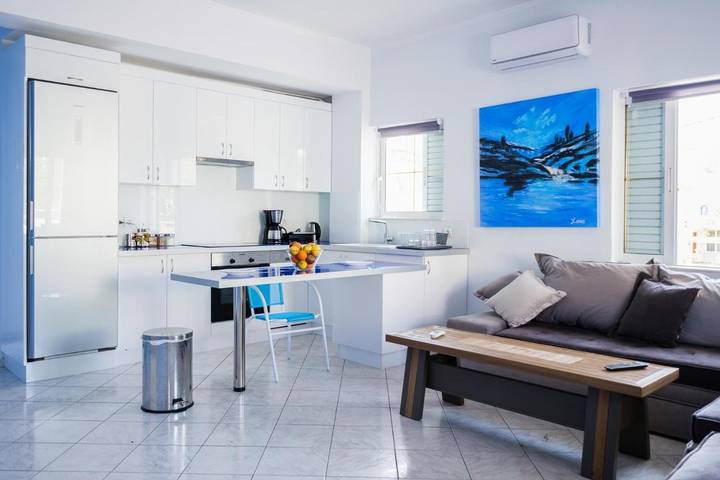Appartement de vacances pour 3 personnes, avec Balcon ainsi que Terrasse et Vue