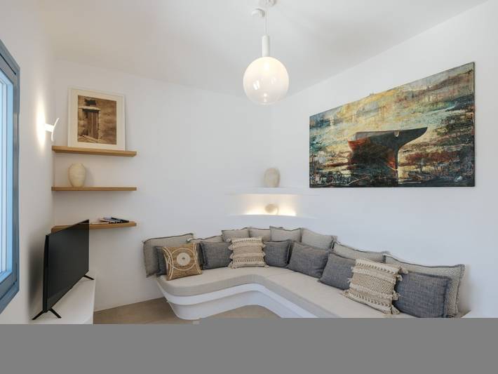 Gîte pour 4 personnes, avec vue sur l’océan et balcon, animaux acceptés dans Náoussa