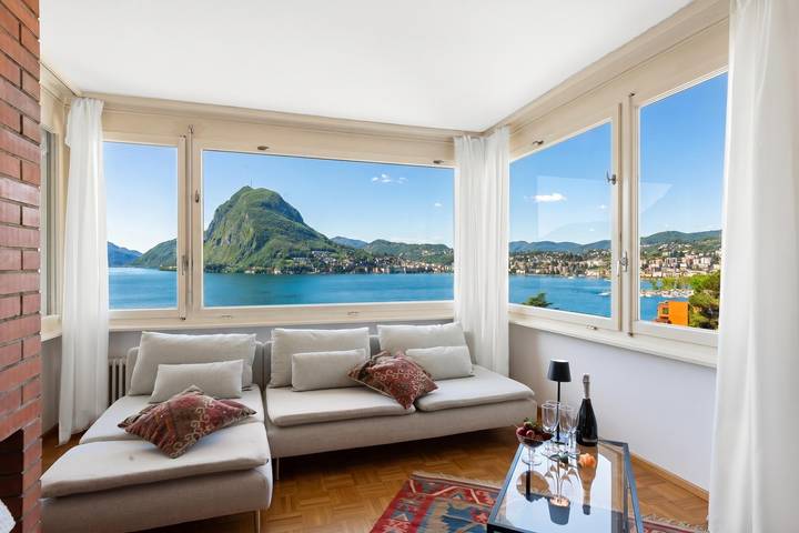 Gîte pour 5 personnes, avec vue sur le lac et balcon, adapté aux familles à Lugano - 3