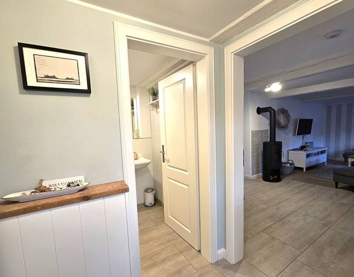 Ganze Wohnung, Ferienhaus WattGut in Oevenum: Sauna, Kaminofen & Garten für 6 Gäste in Nordfriesische Inseln (Schleswig-Holstein) (Schleswig-Holstein), Oevenum