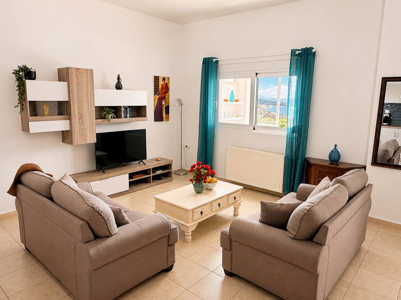 Appartement entier, Terrasse de la mer au sommet (2Bd 1Ba) à 7 minutes de Georgioupoli in Georgioupoli, Région de la Canée