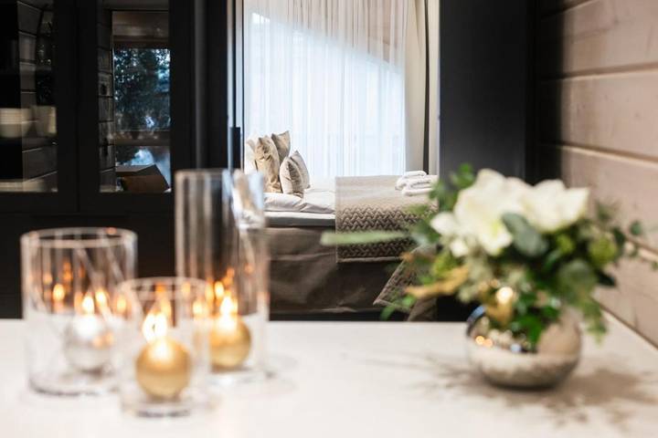 Lejlighedshotel for 7 personer, med have og udsigt samt sauna i Nordlige Finland