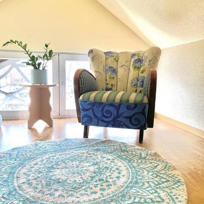 Ferienwohnung für 3 Personen, mit Terrasse und Garten sowie Ausblick