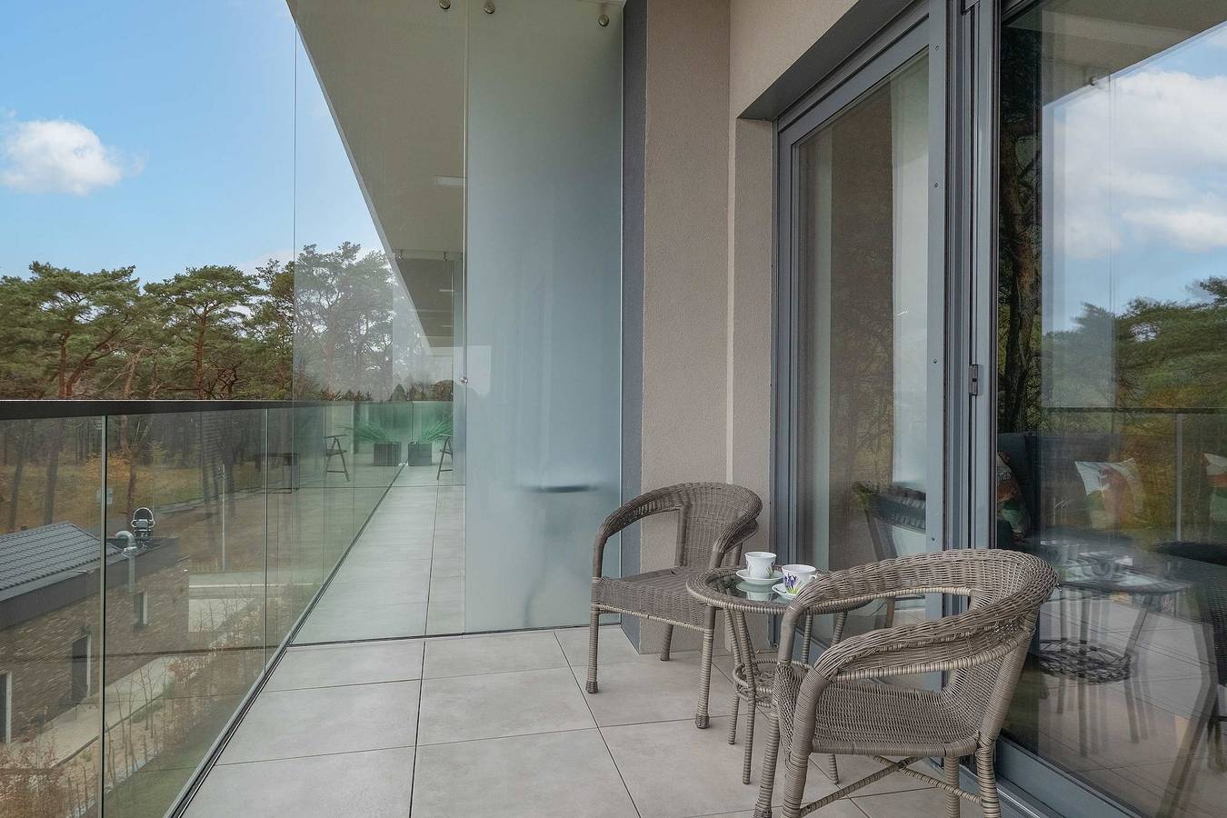 Ganze Wohnung, Ferienwohnung für 5 Personen mit Balkon/Terrasse in Mrzeżyno, Powiat gryficki