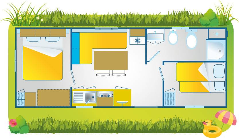 Ferienanlage Manacore Mobilehome Happy Standard Relax Hillside für 6 Personen in Peschici und Umgebung, Gargano
