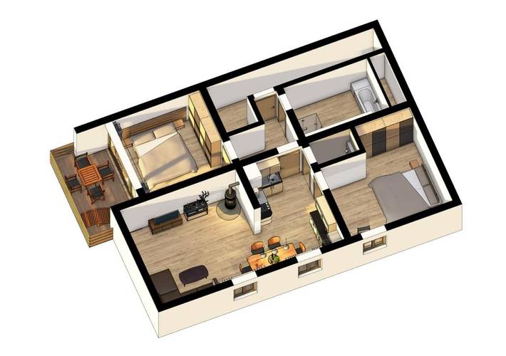 Ferienwohnung für 5 Personen, mit Ausblick und Terrasse in Vorderhindelang - 4