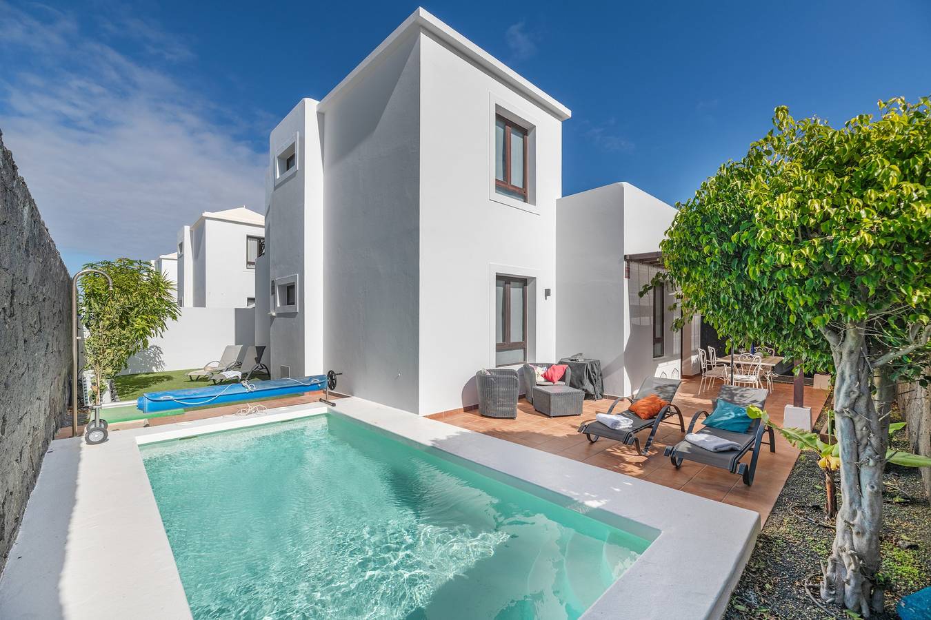 Ferienvilla 'Casa Lunnett' mit Meerblick, privatem Pool und Wlan in Playa Blanca, Yaiza