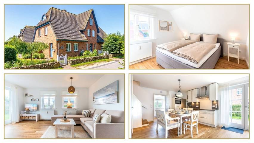 Ferienwohnung für 6 Personen, mit Terrasse und Garten sowie Ausblick in Oldsum