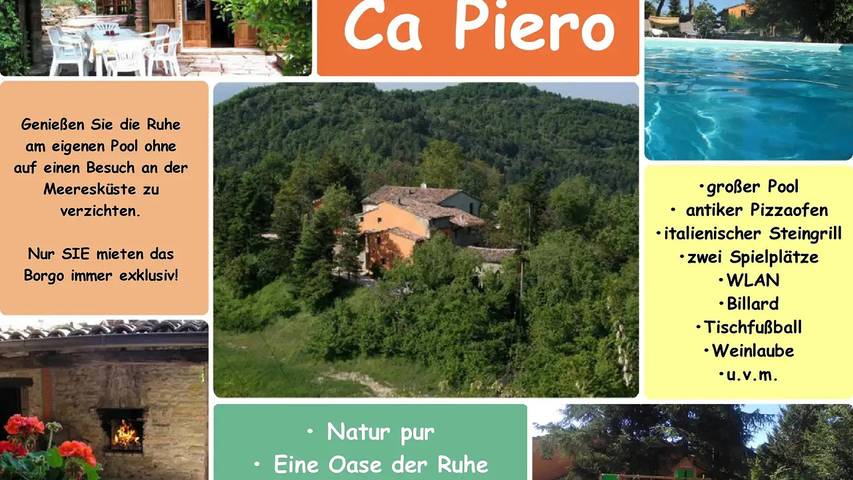 Casa vacanza per 12 persone, con terrazza e giardino nonché piscina, con animali domestici a Urbino