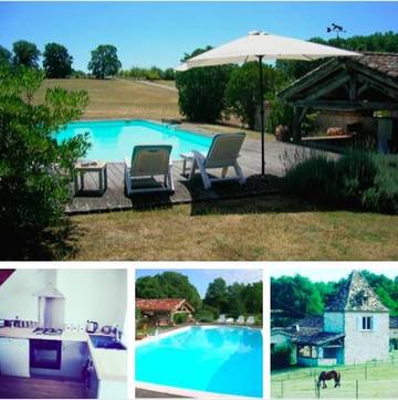 Gîte pour 4 personnes, avec jardin ainsi que piscine et vue à Pujols