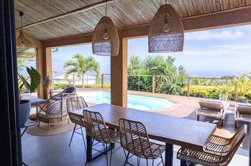 Cottage pour 6 personnes, avec jardin ainsi que piscine et vue, animaux acceptés dans La Saline (Saint-Paul)