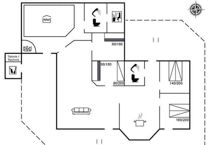 Ferienhaus für 9 Personen, mit Sauna und Terrasse sowie Pool, mit Haustier - 1